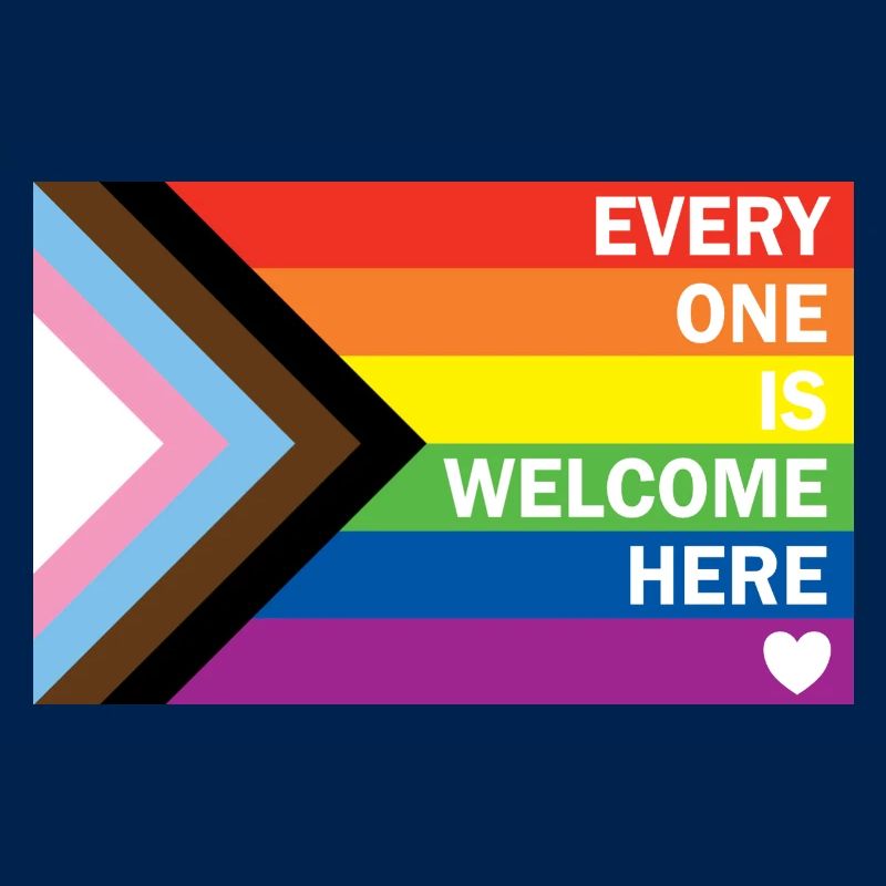 Progress Pride Flag – Everyone Is Welcome Here 