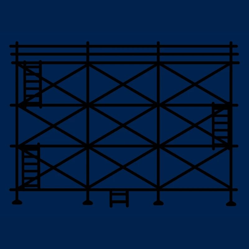 Scaffolding silhouette, construction scaffolding