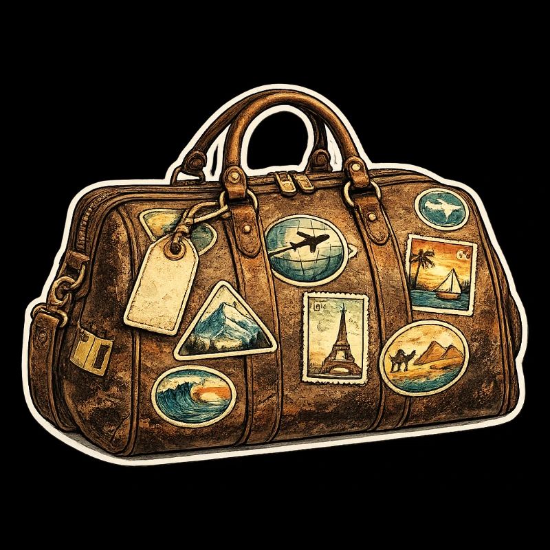 Vintage Reisekoffer Patch-Sticker