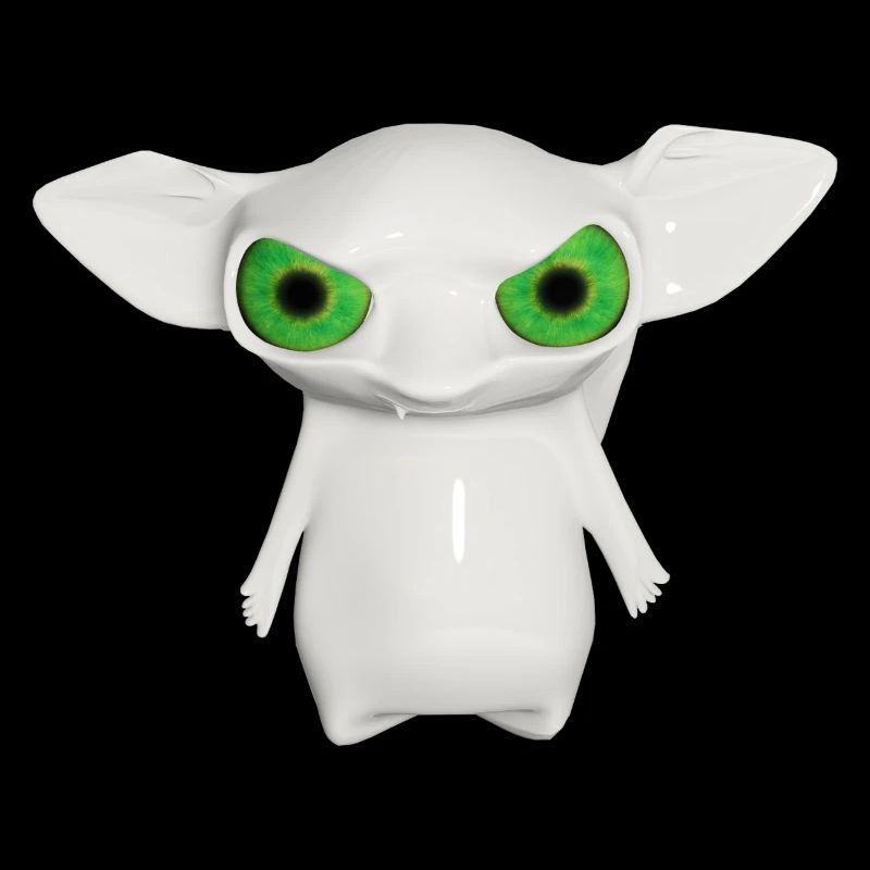 Weißer Alien mit leuchtenden Augen