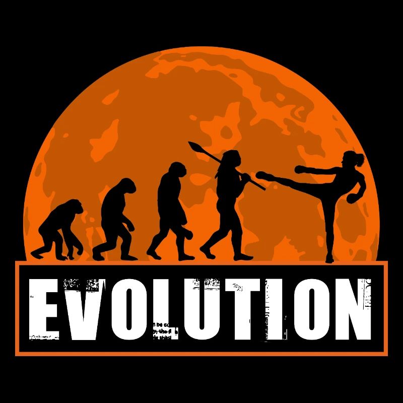 Evolution des Kickboxens Lustige Kampfsport Retro