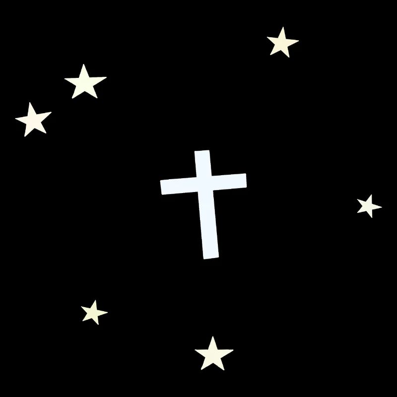 Croix minimaliste dans le ciel étoilé