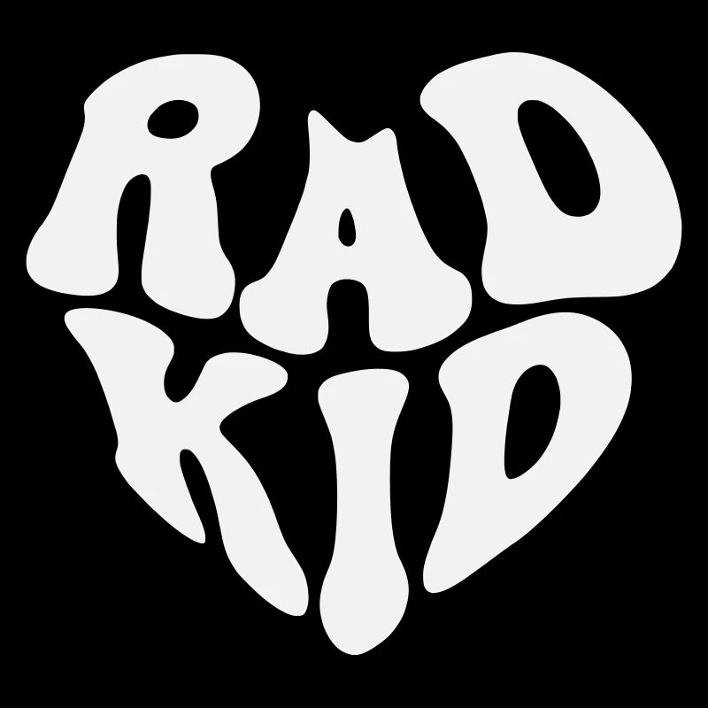 Rad Kid - Retro Heart Quote (Custom Color)