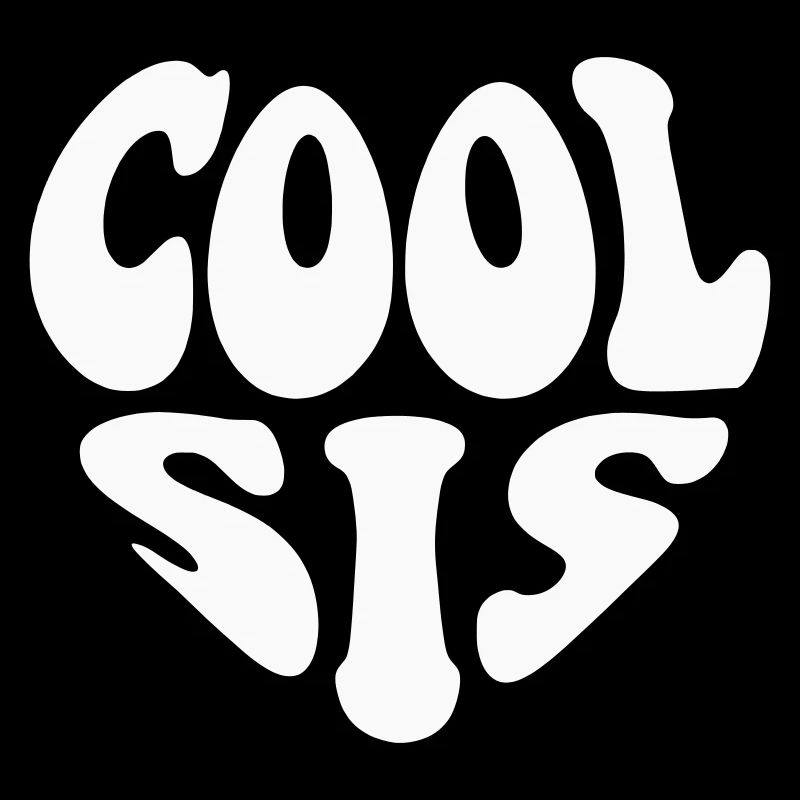Cool Sis Heart Logo – Anpassbare Farbe
