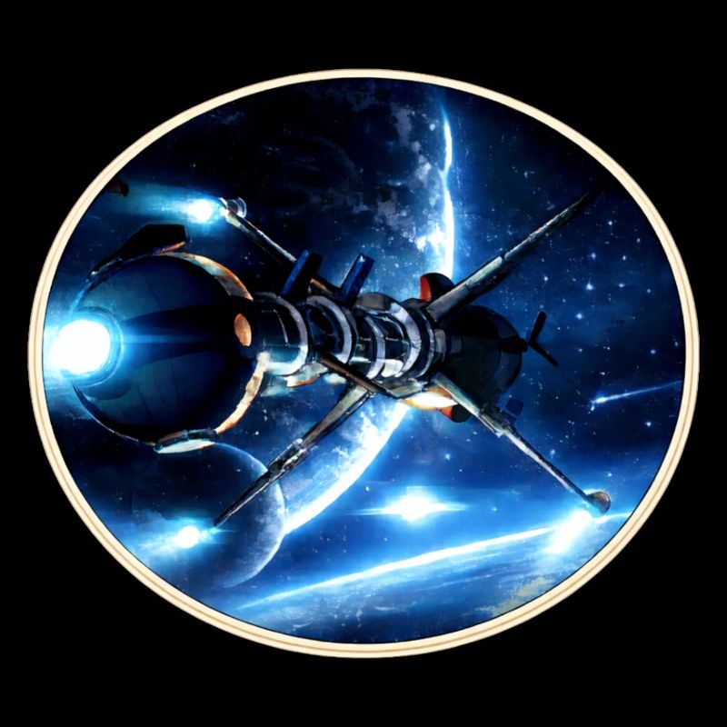 The Comet - Retro Space Emblem – 8-Bit Starship