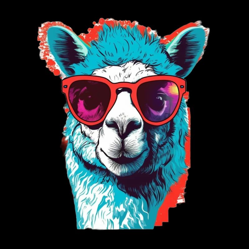 Funny Llama with sunglasses