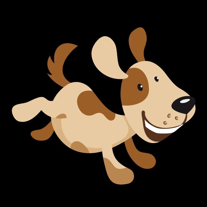 Petite illustration de chien en course pour bébé, enfant