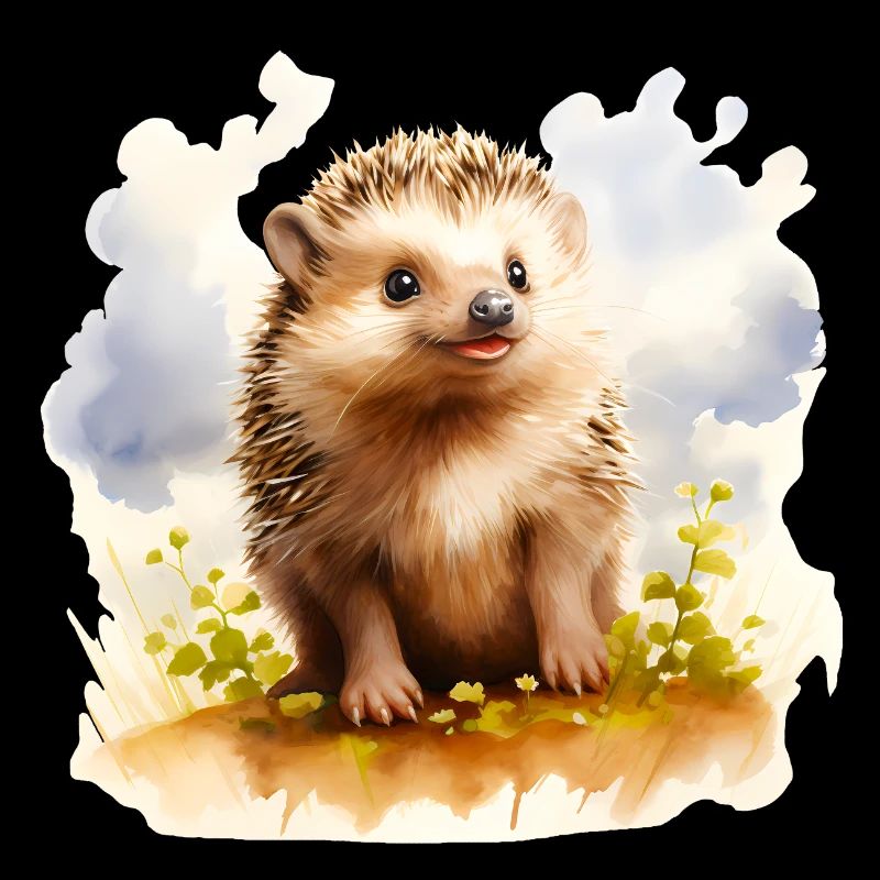Aquarell Igel auf der Wiese