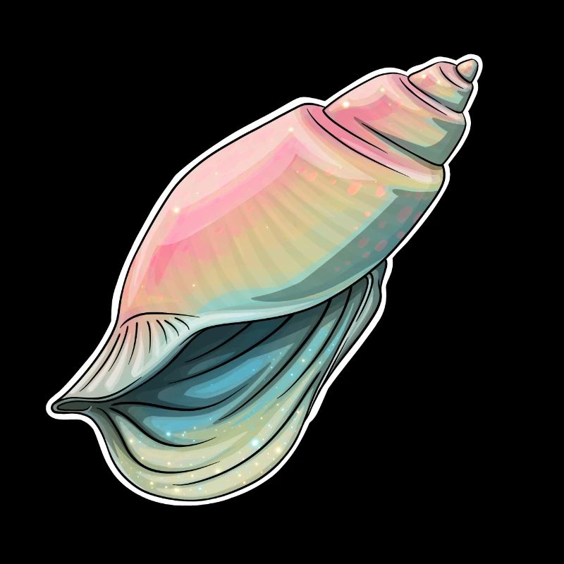 Pastellfarbene Muschel-Illustration
