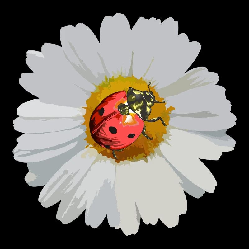 Daisies with Ladybug Motif