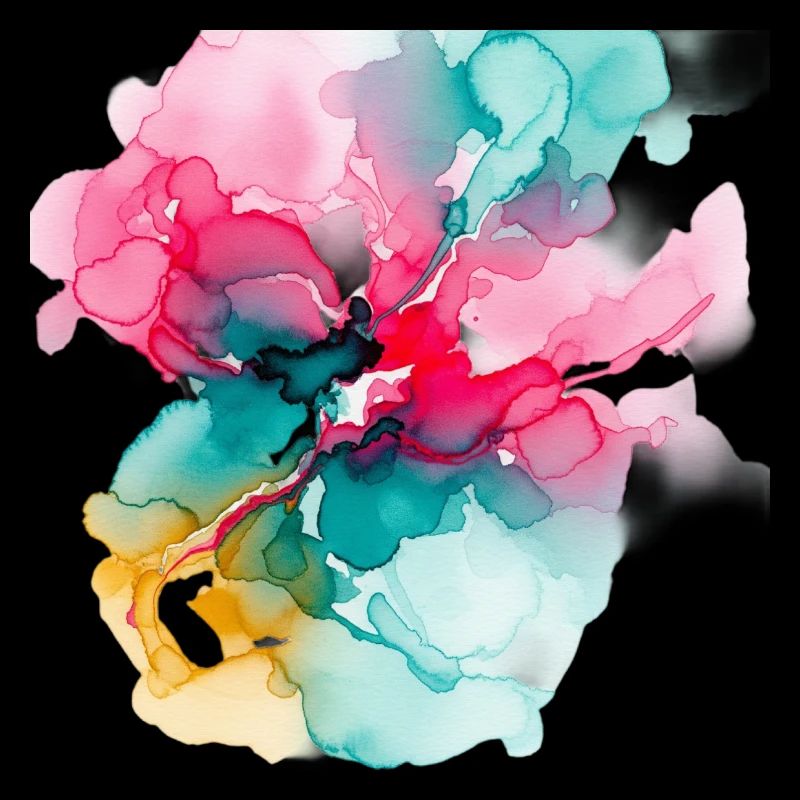 Abstrakte Aquarell-Blüte: Lebendige Farbexplosion