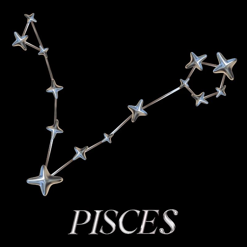 Pisces Constellation – Minimalist Silver Constellation