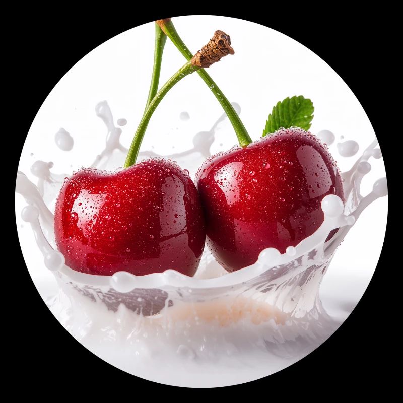 Cherries in splash water design