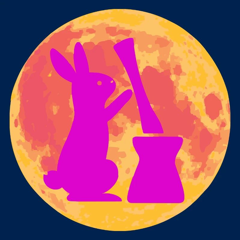 Moon Bunny Stomps Rice Cake – Full Moon Design