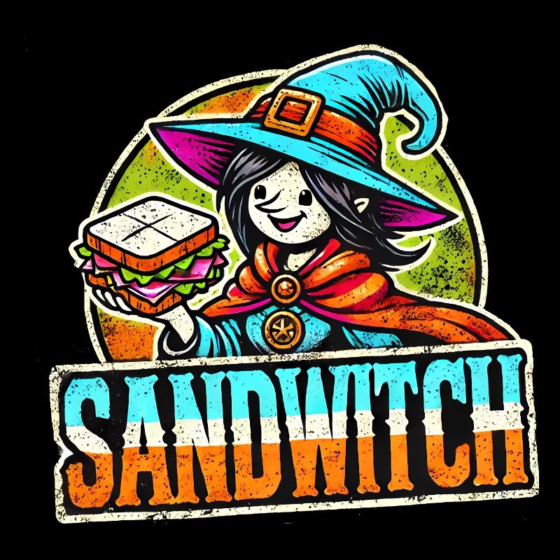 Sandwitch sorcière dessin animé Haloween Art