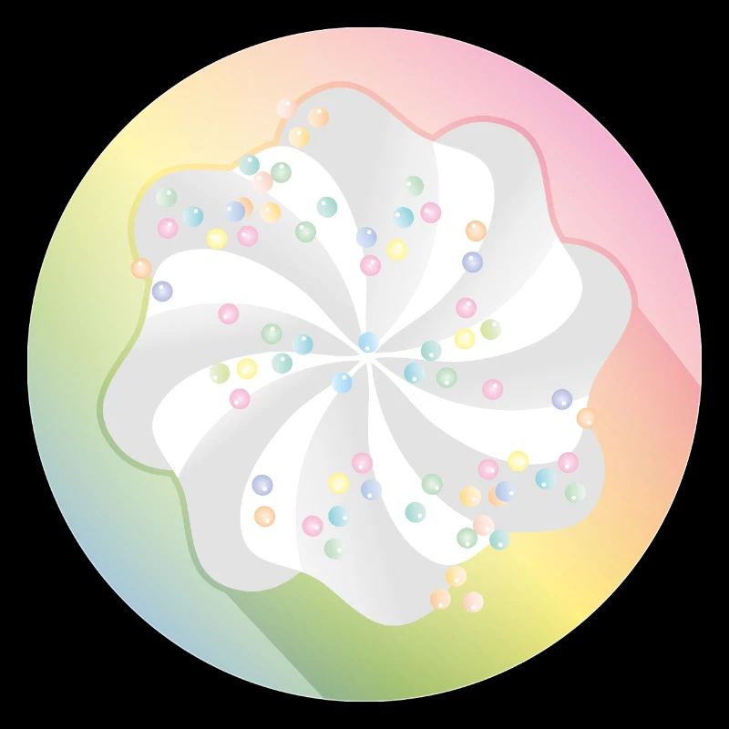 Une délicate crème surmontée de perles en sucre colorées