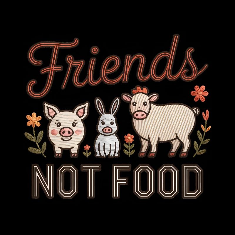 Freunde, nicht Essen – Cooles Veganismus-Logo