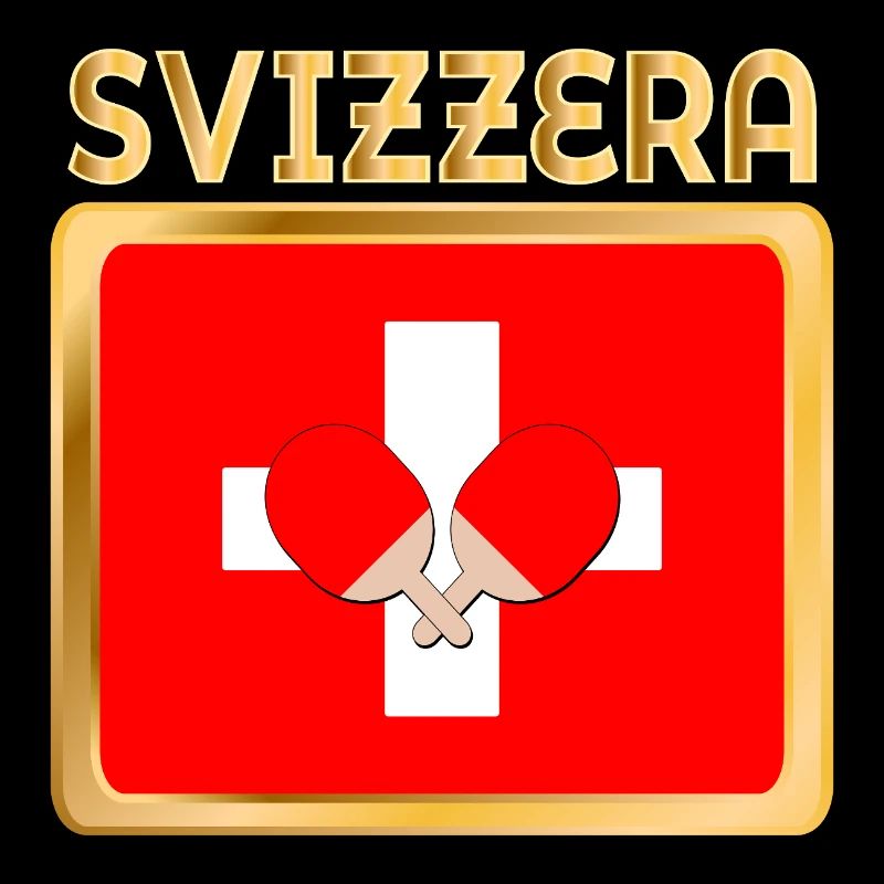 Tennis de table avec drapeau suisse