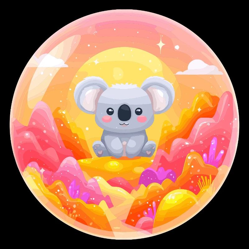 Koala in Neon Wonderland