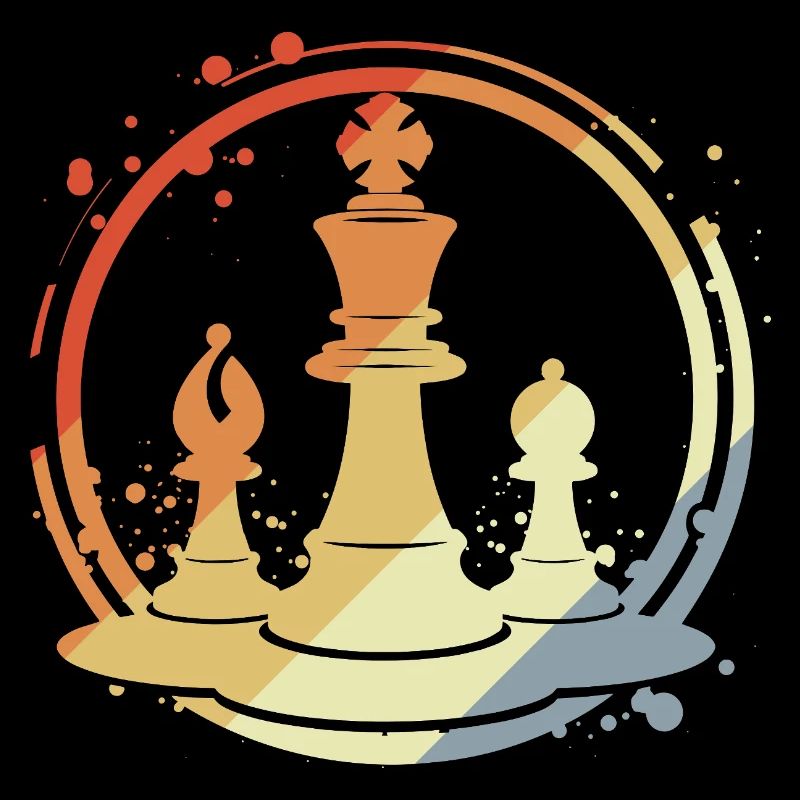 Chess pieces in retro style