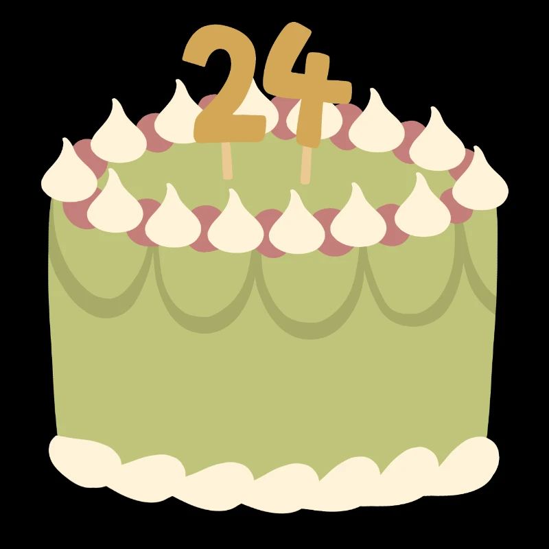 Gâteau d’anniversaire vert pastel pour les 24 ans