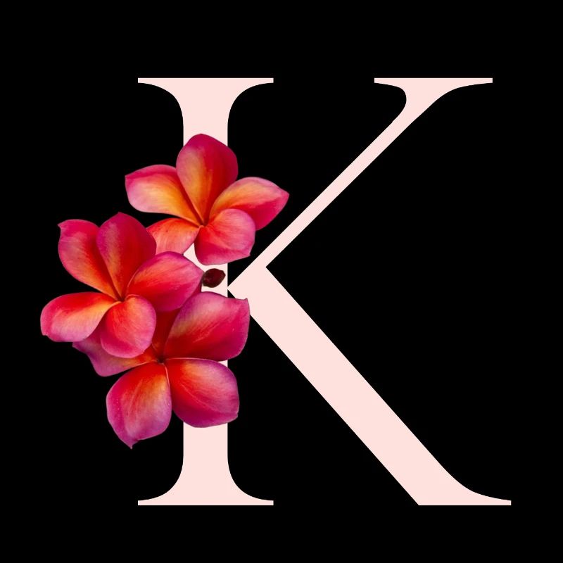 K Monogramm Blütenrand