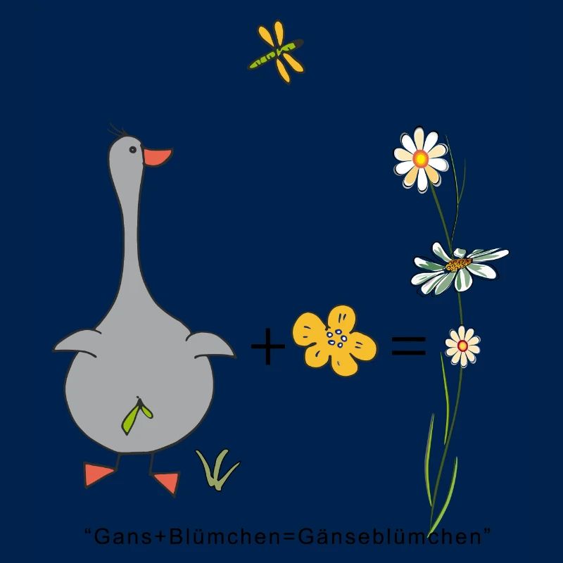 Gans und Blümchen gleich Gänseblümchen