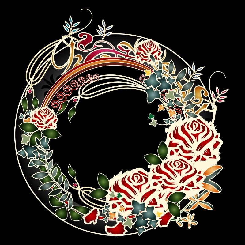 zeitlos schöner Rosengarten Jugendstil Rahmen