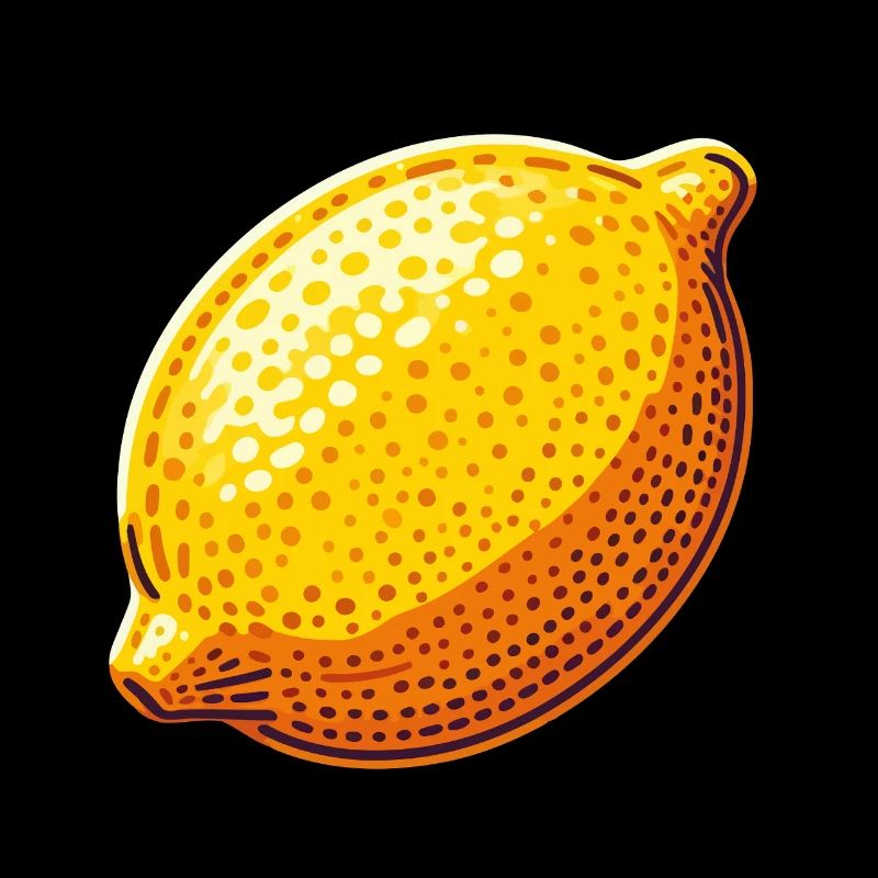 Bright Yellow Pop Art Lemon