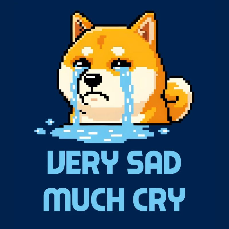 Very Sad Much Cry - Doge Meme Pixel Art