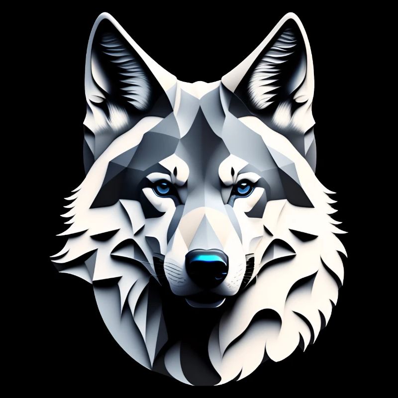 Wolf with blue eyes