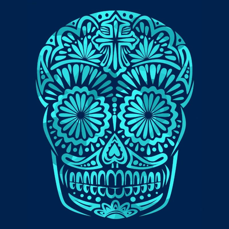 Calavera mexicana turquesa