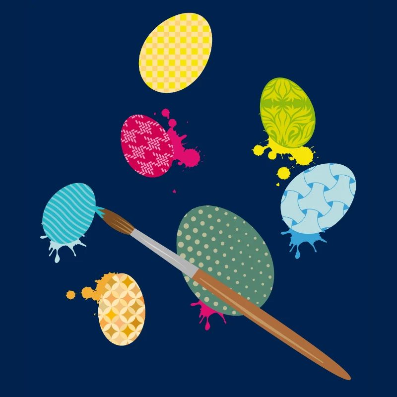 Colorful Easter Eggs – Creative Painting Design with Brush
