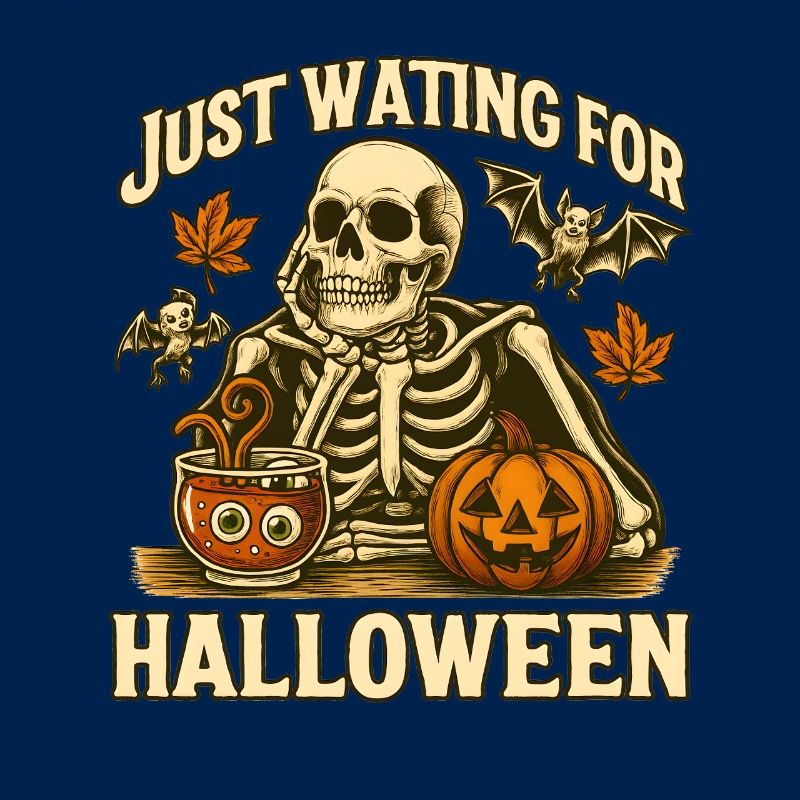Skelett wartet auf Halloween Design