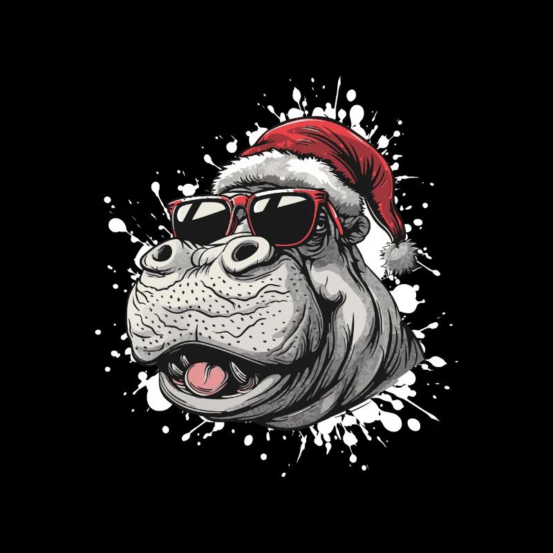 Nilpferd Weihnachten Lustig