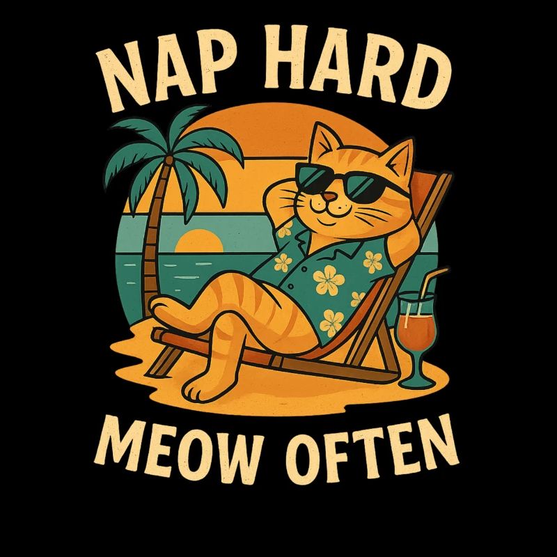 Chat fait une sieste de plage difficile souvent