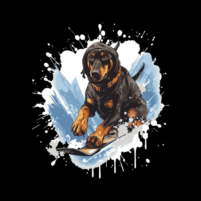 Doberman Chien Planche à neige
