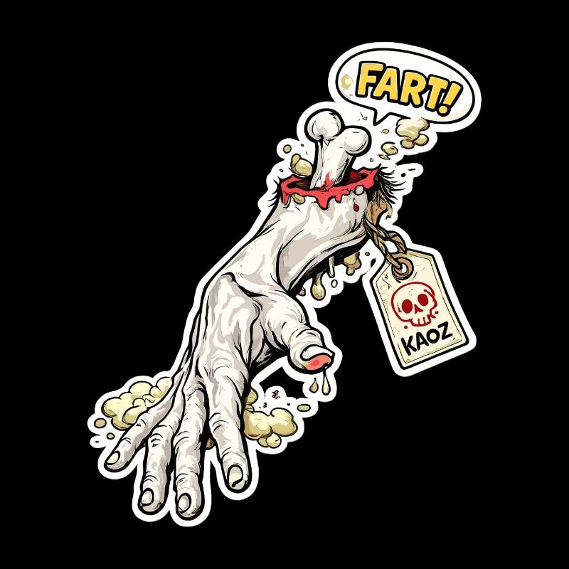 Fart Skeleton Zombie Hand Sticker