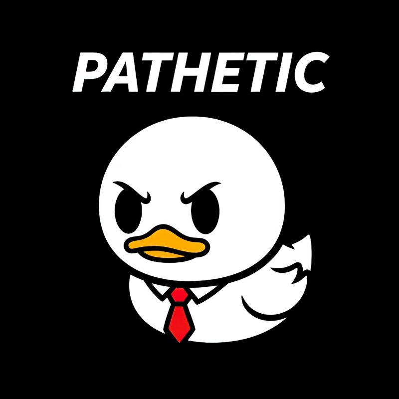 Pathetische Ente mit Krawatte