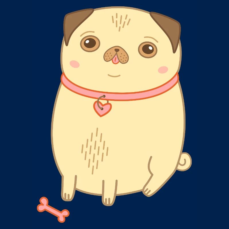 Mops beige süßer Hund Geschenk Mopsmama