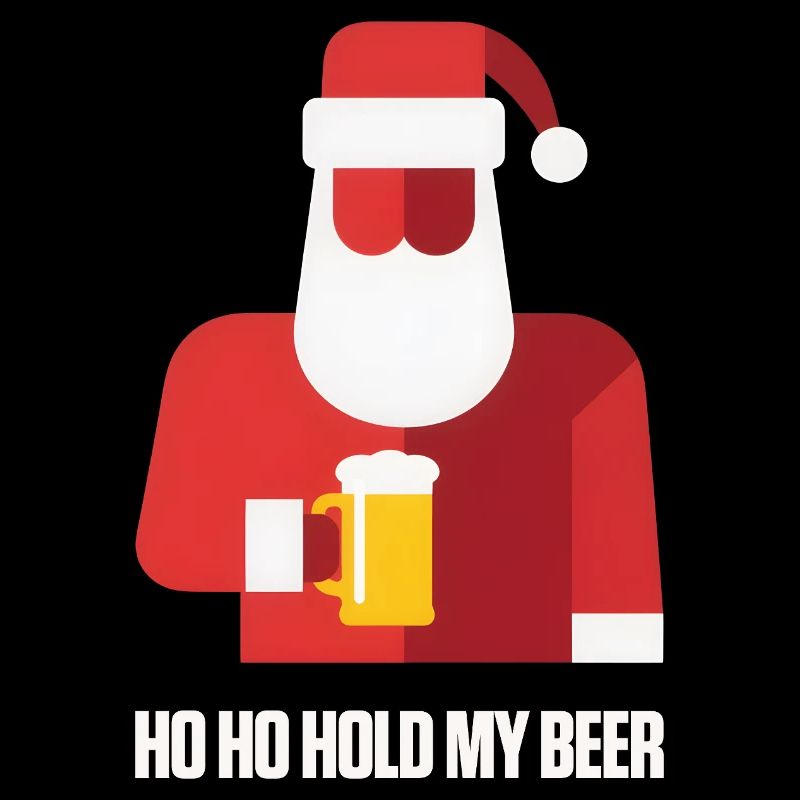 Vektor Weihnachtsmann mit Bier Hoho Hold my Beer