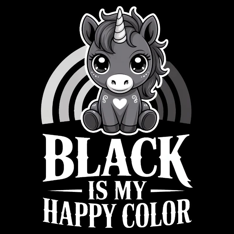 Monochrome Unicorn Joy