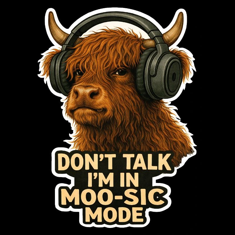 Don't Talk I'm in Moo-sic Mode – Funny Highland