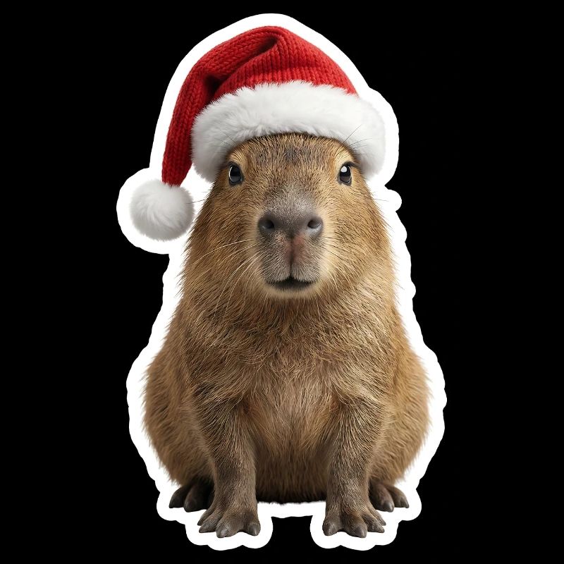 Capybara Chill et Chapeau de Noël