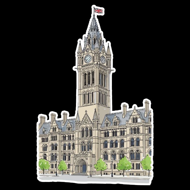 Manchester Town Hall Clock Tower Gothic Art
