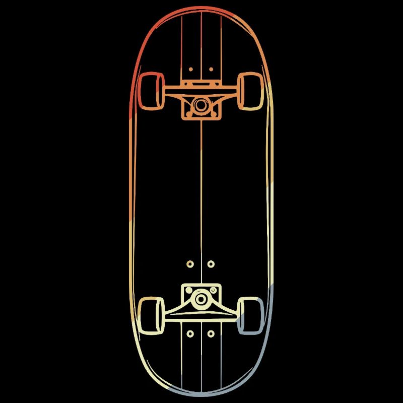 Skateboard Line Drawing