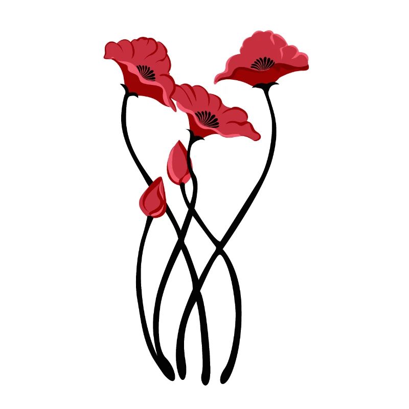 Kunstvolle Mohnblumen Illustration