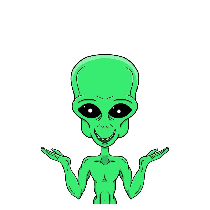 Un extraterrestre vert dans le doute