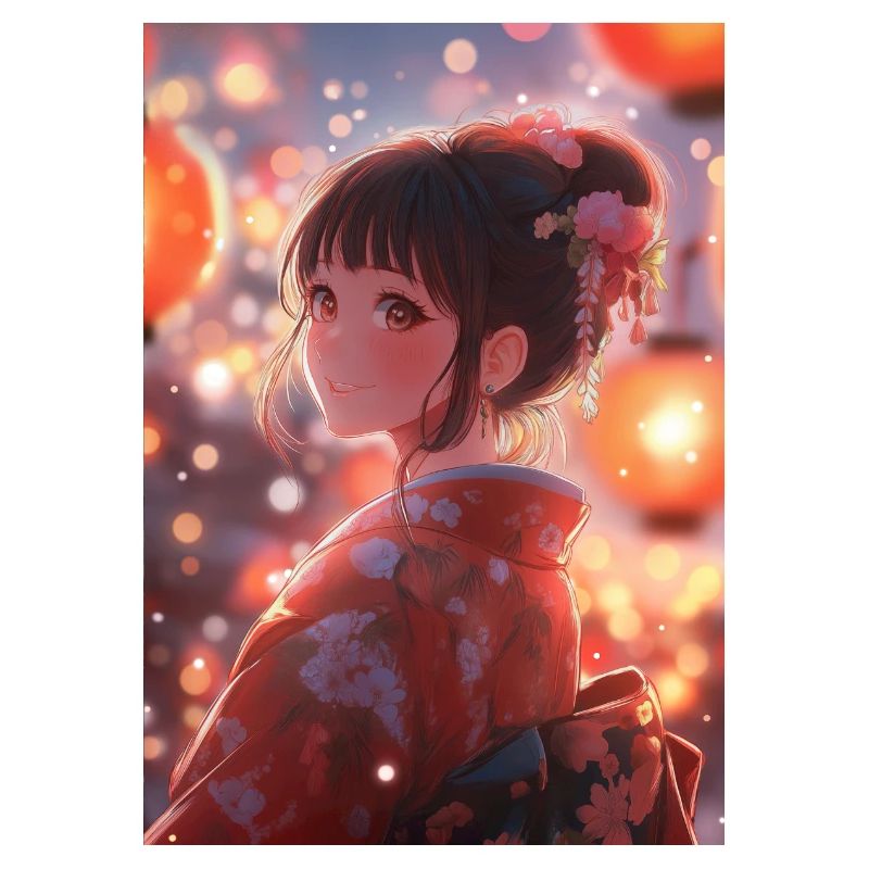 Kimono Blooming Bright Lanterns