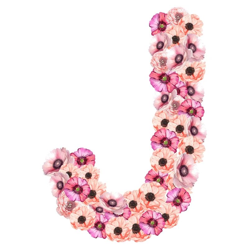Monogramm J aus Blüten
